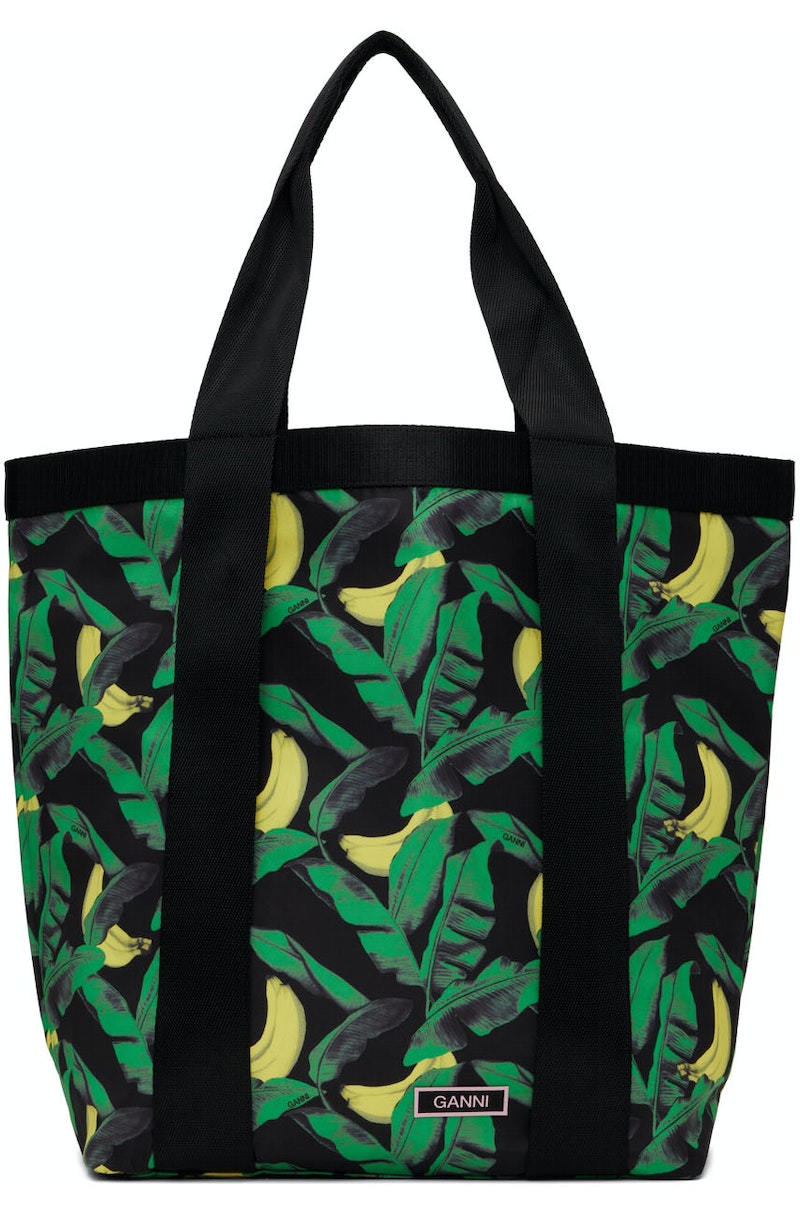 Ganni ■ FW25/ Shopper Xxl Banana Print - Black Black Black XXL Banana Print Tote | GANNI SE
