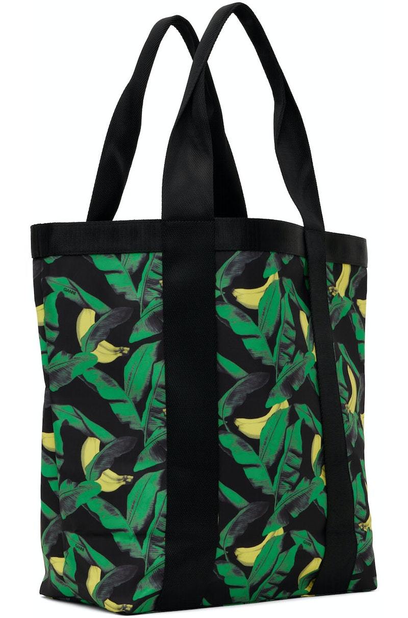 GANNI Recycled Tech Tote - Banana Tree/Black | Garmentory