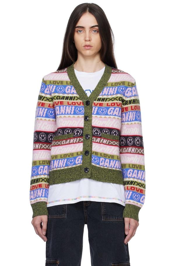 Ganni Jacquard Cardigan - Multicolor | Garmentory
