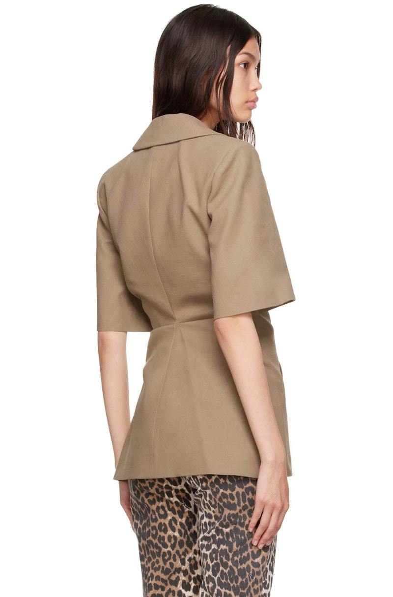 Ganni Organic Cotton Blazer - Brown | Garmentory