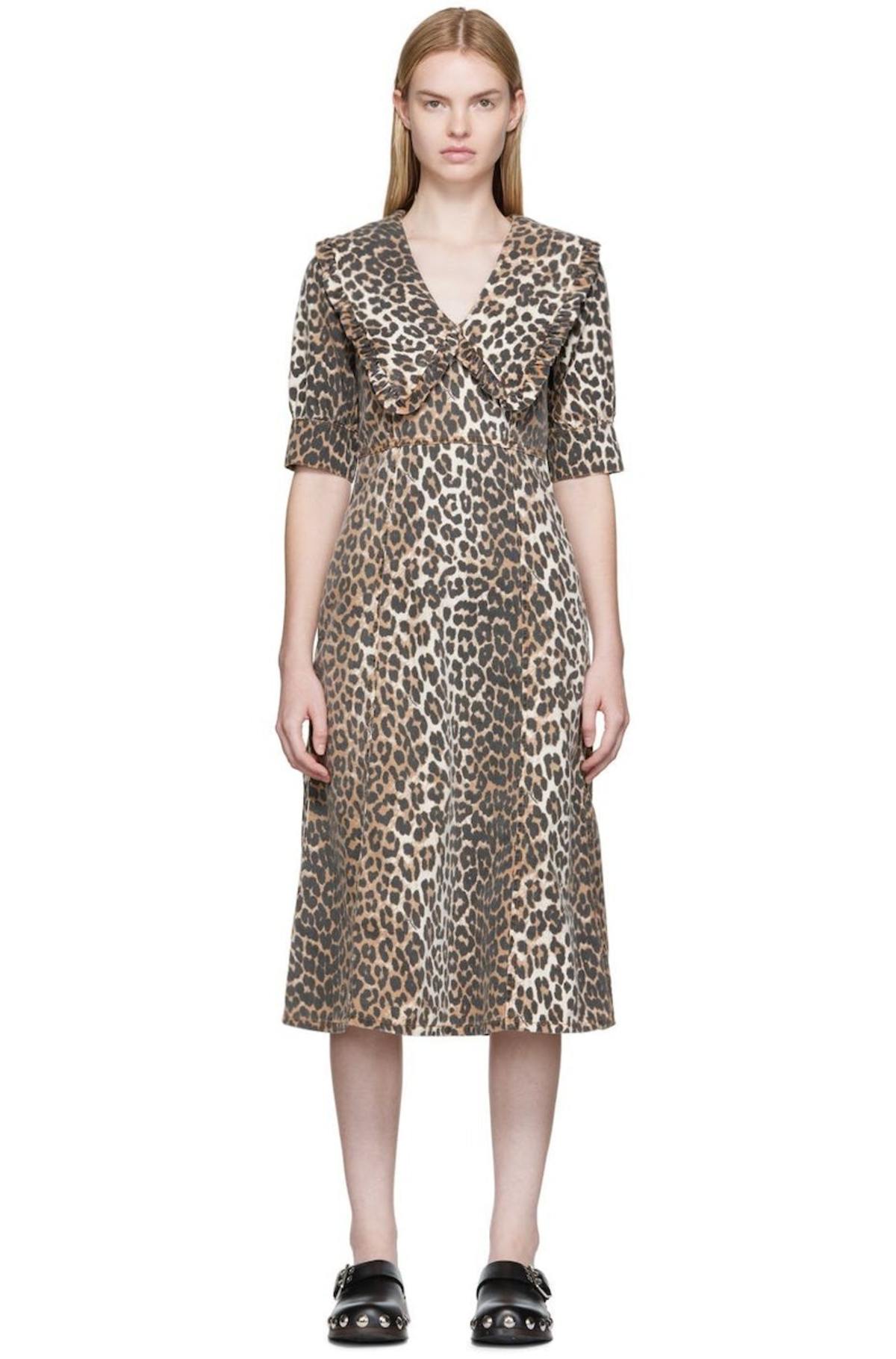GANNI Brown Denim Midi Dress | Garmentory