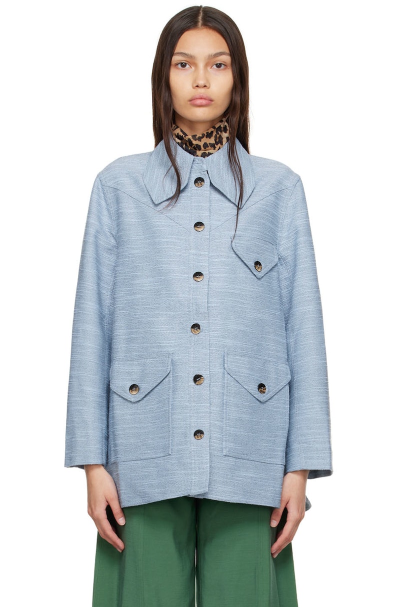 【関税＆送料込み】Ganni Beige Recycled Polyester Jacket Ganni-Recycled-Polyester-
