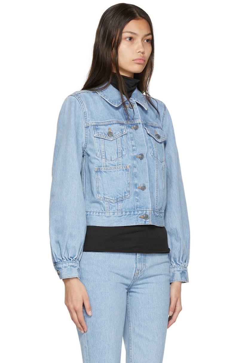 Ganni Camy Denim Jacket - Light Blue Stone | Garmentory