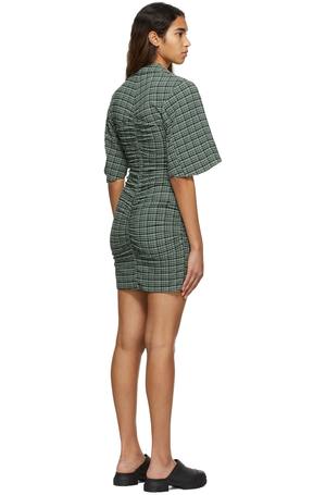 GANNI Green Recycled Polyester Mini Dress | Garmentory