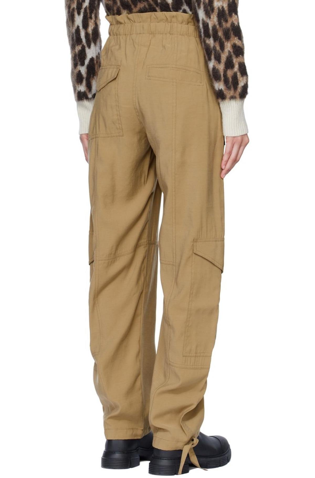 Ganni Cargo Trousers Petrified Oak Garmentory
