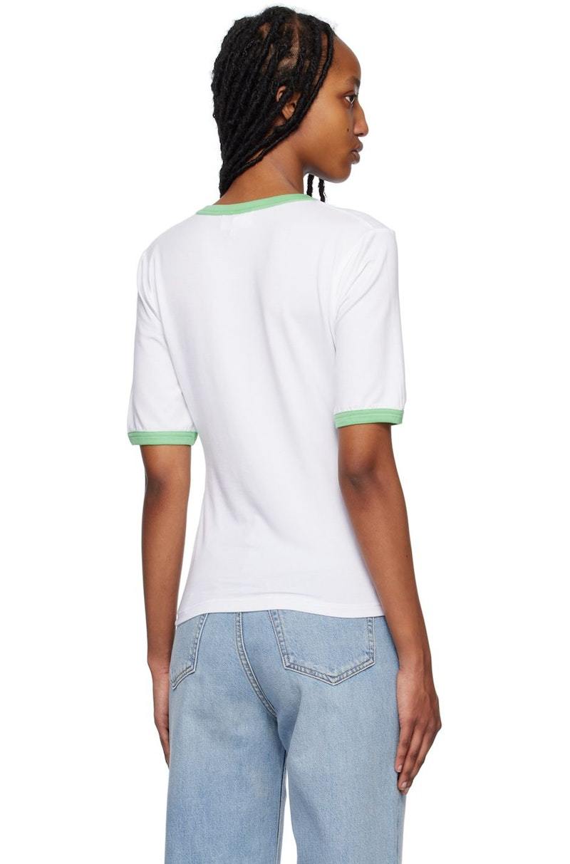 Ganni ガニー Tシャツ Butterfly GANNI Women's Butterfly Logo Fitted T-Shirt in Bright White
