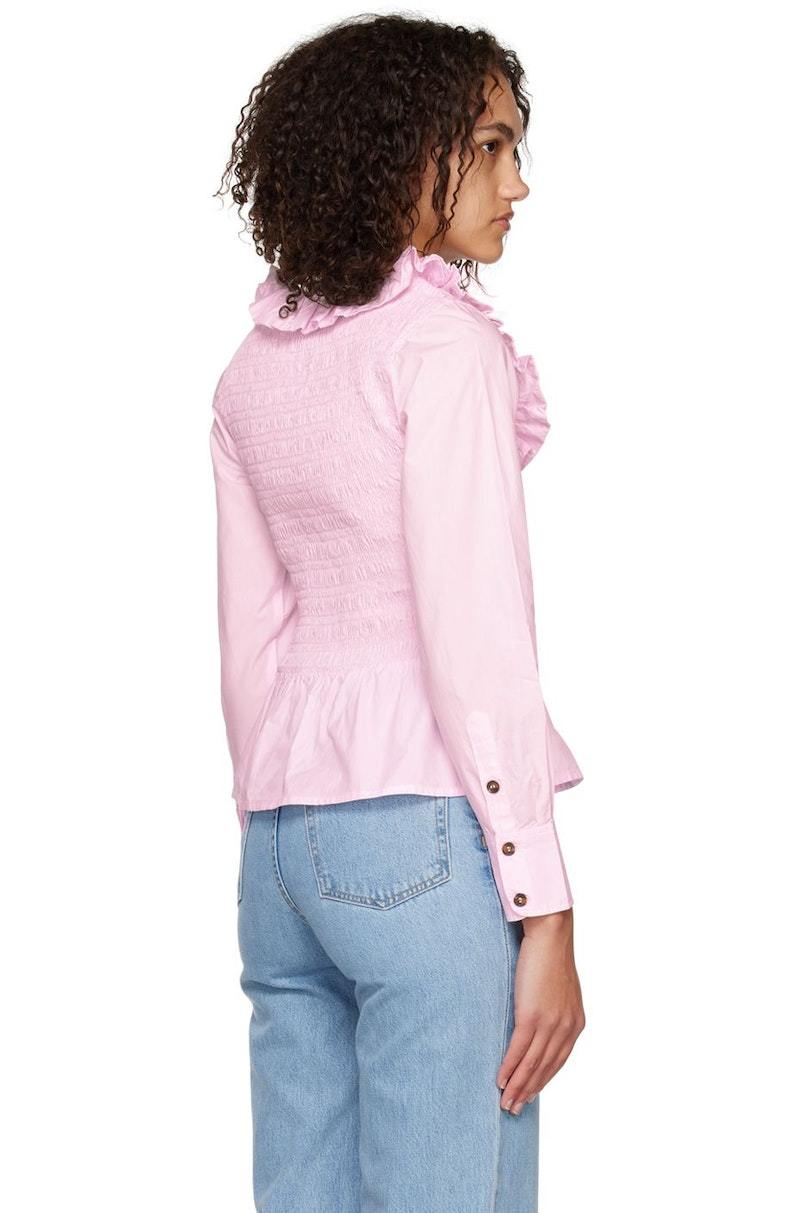 Ganni Smock Blouse - Light Lilac | Garmentory
