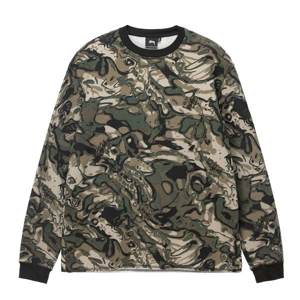 Stussy Stock Thermal LS Tee - Camo | Garmentory