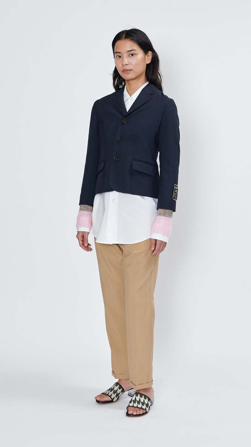 Marni Tropical Wool Blazer - Blue/Black | Garmentory