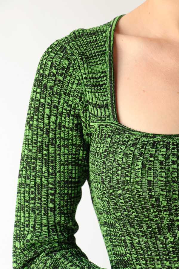 ganni green wool dress GANNI Recycled Wool Asymmetrical Mini Dress