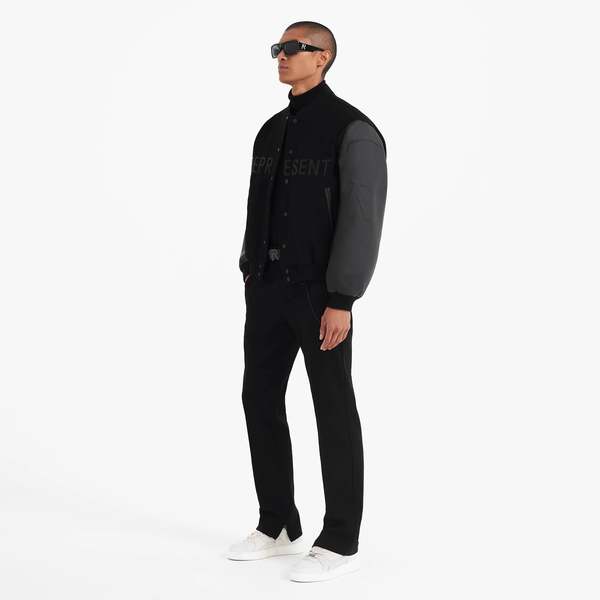 Represent Wool Varsity Jacket - Black