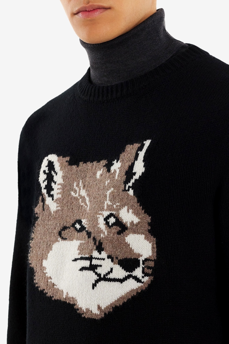 Maison Kitsuné Big Fox Head Classic Pullover - Black