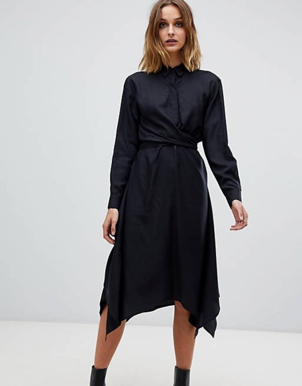 All saints outlet black wrap dress