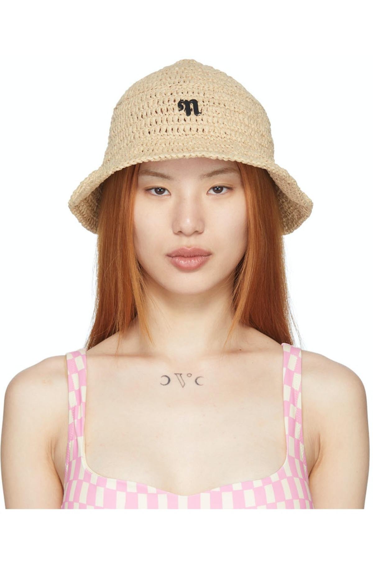 Nanushka Woven Tan Dunia Bucket Hat Size XS / S Tan Straw Bucket Hat - Packable Sun/Beach Women main image 2