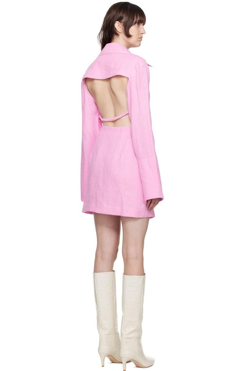 【関税込み】Nanushka ピンク Esma ミニドレス Nanushka ESMA - Mini wrap dress - Hot pink | REVERSIBLE