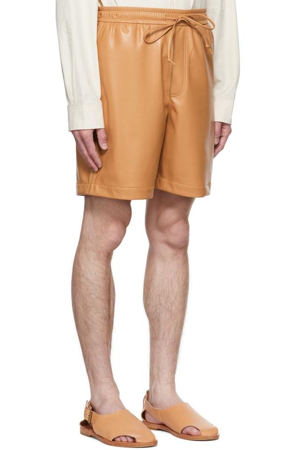 Nanushka Doxxi Vegan Leather Shorts - Tan | Garmentory