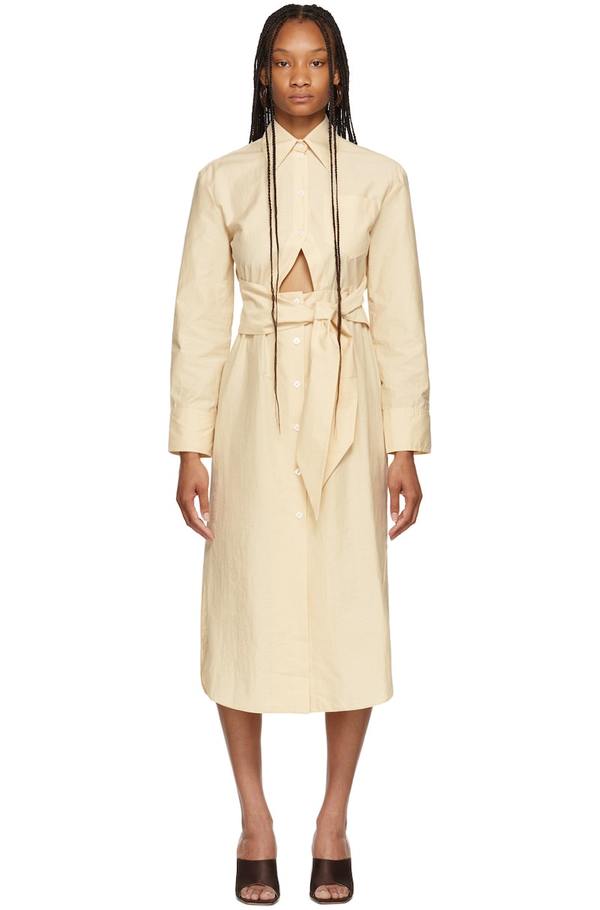 nanushka shirt dress Nanushka Beige Rowan Shirt Dress