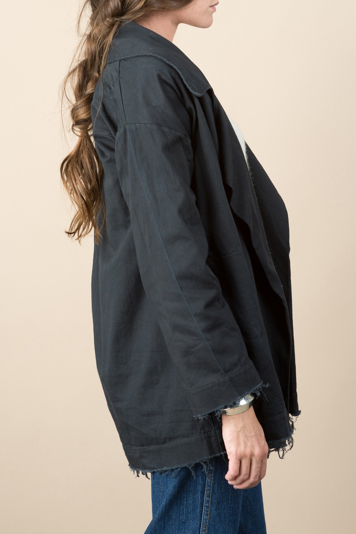 hackwith Raw Swing Jacket In Black Garmentory