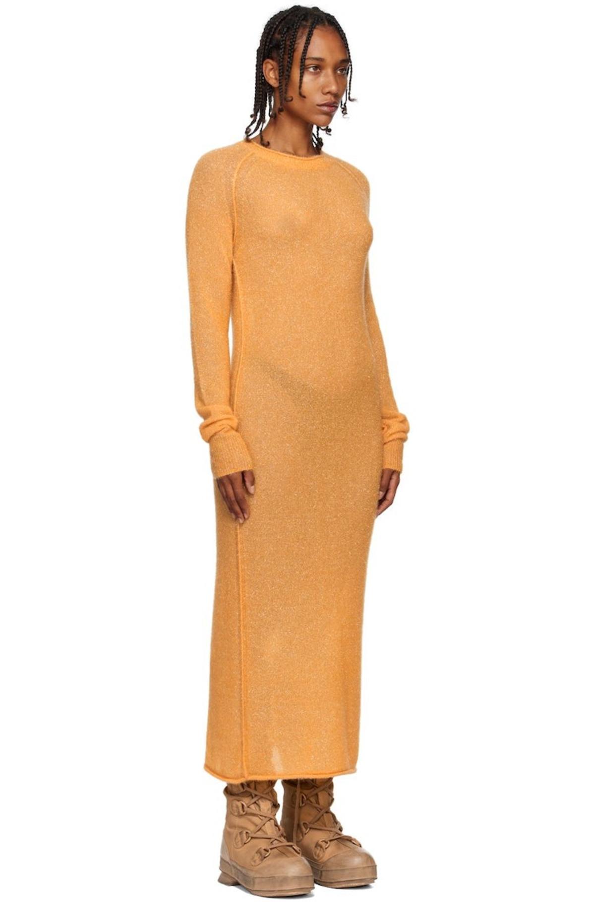 open lace back dress Suzu Orange Metallic Strapless Mini Dress - US 10