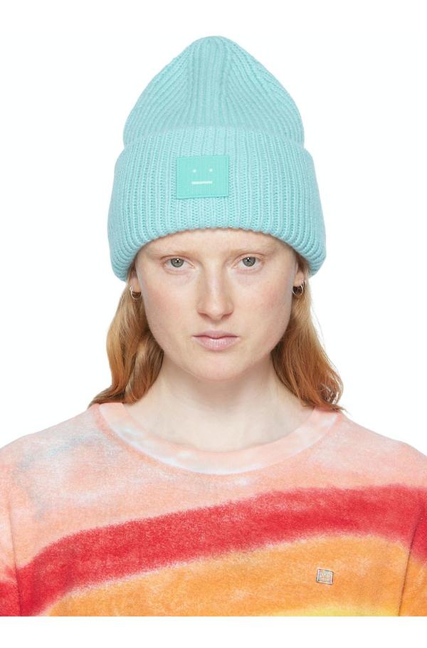 Acne Studios Wool Beanie - Blue | Garmentory display picture 1