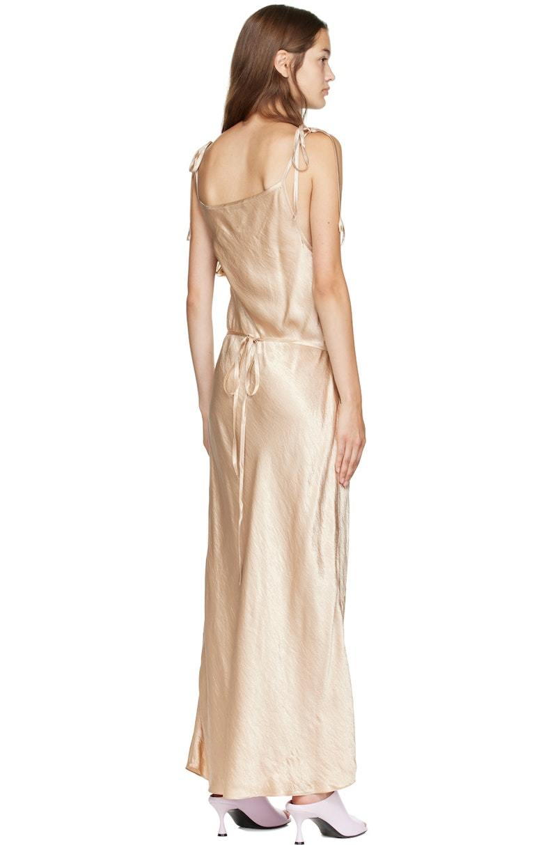 acne studios beige seamless midi dress Acne Studios Dulta Lux Overprint Dress in Sage