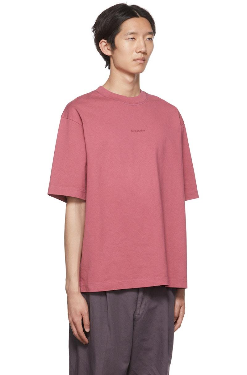 国内発送☆ACNE STUDIOS☆T-SHIRT/PINK Pink Printed T-Shirt by Acne Studios on Sale