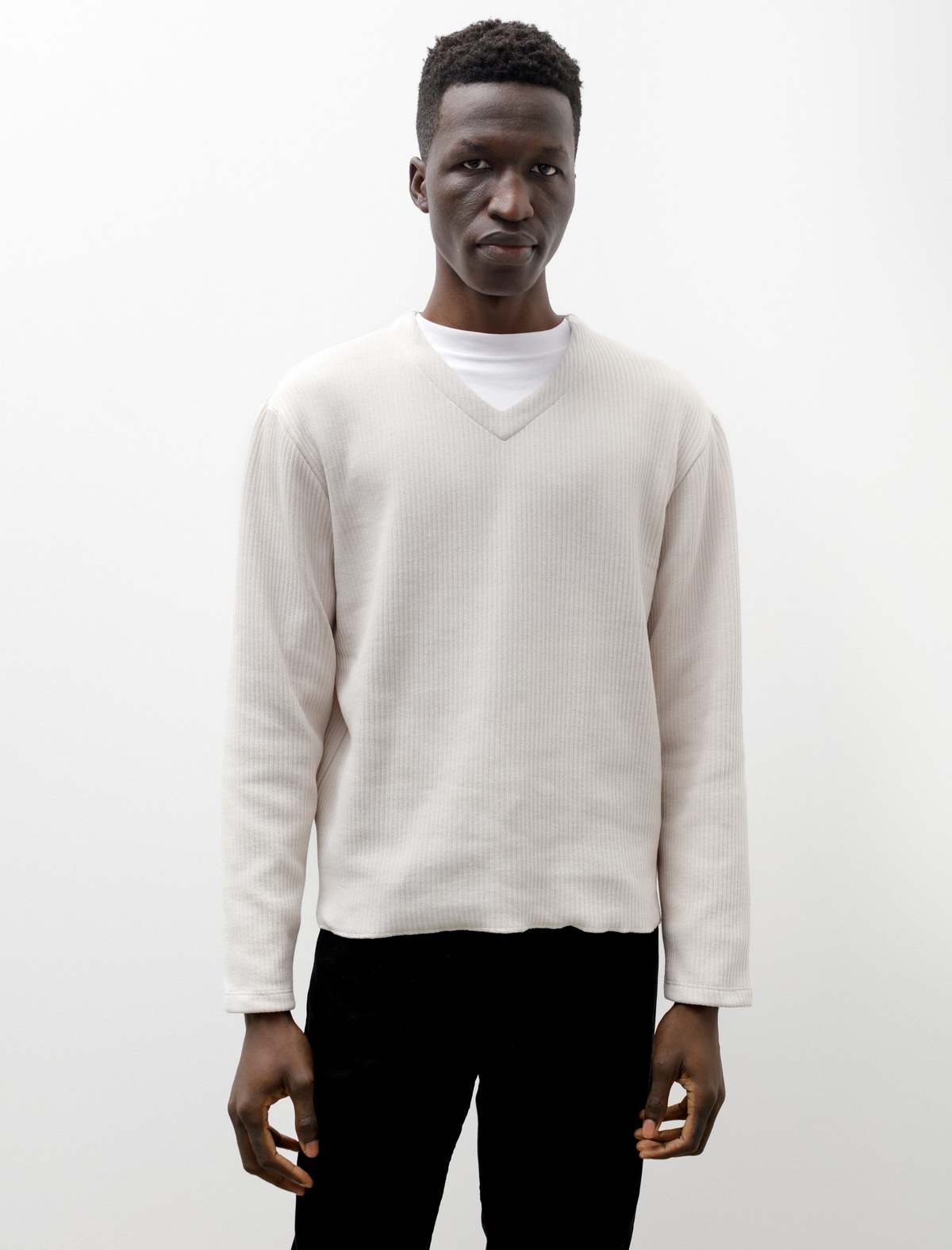 Lady White Co. V-Neck Sweater - Stone | Garmentory