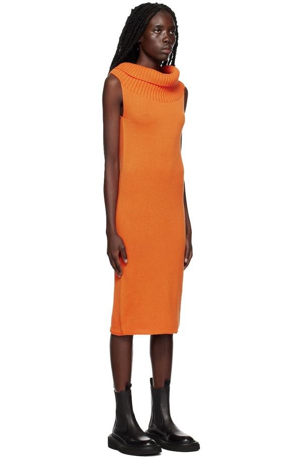 open lace back dress Simple Orange Silk Satin Cowl Neck Homecoming Dress SH603 main image 0