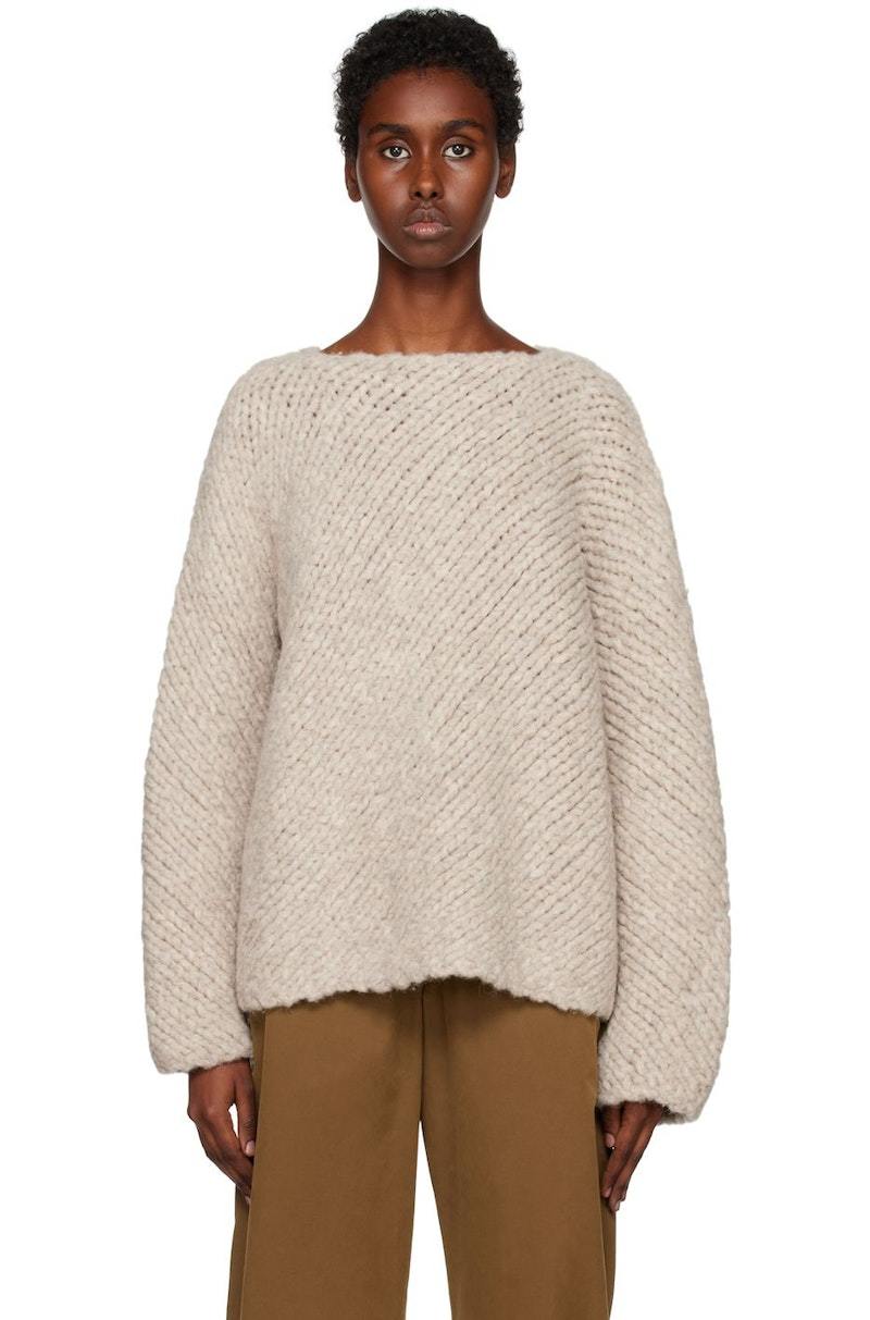 Lauren Manoogian Bias-Cut Sweater - Taupe | Garmentory