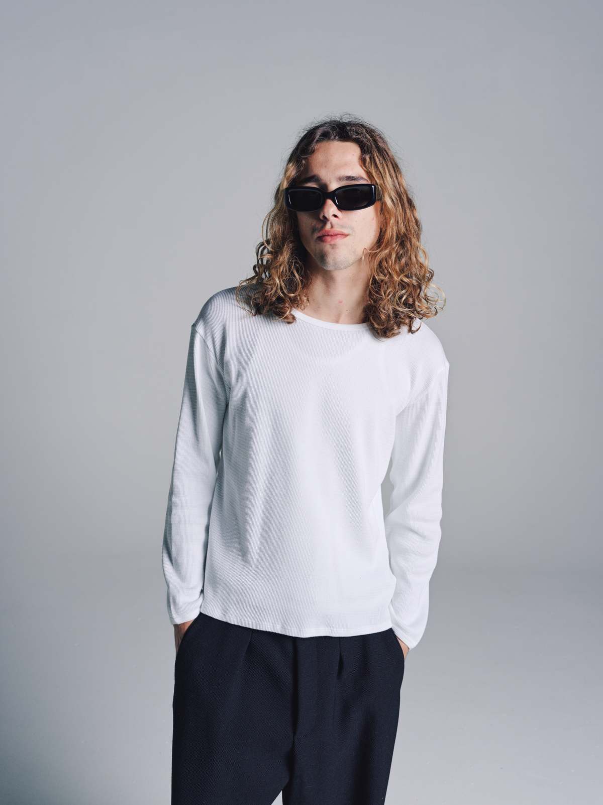 SECOND/LAYER Recycled Cotton Vertical Thermal - White | Garmentory