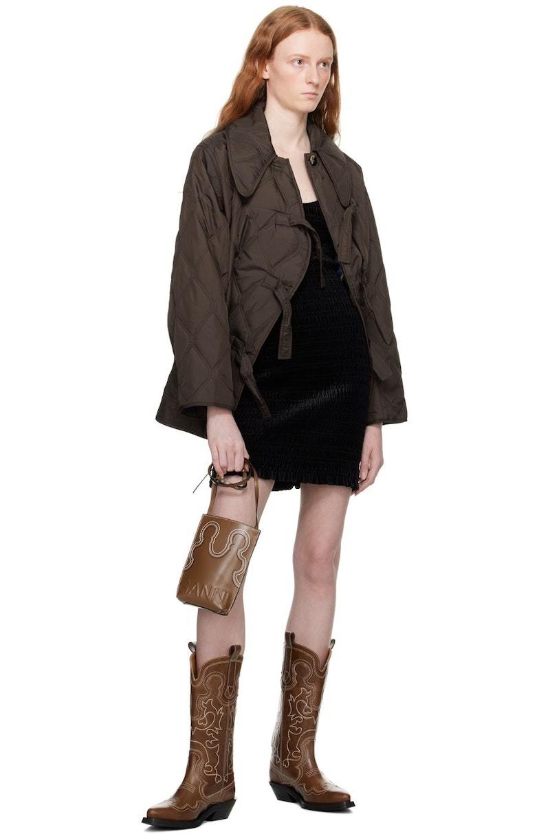 GANNI Quilted Jacket - Brown | Garmentory