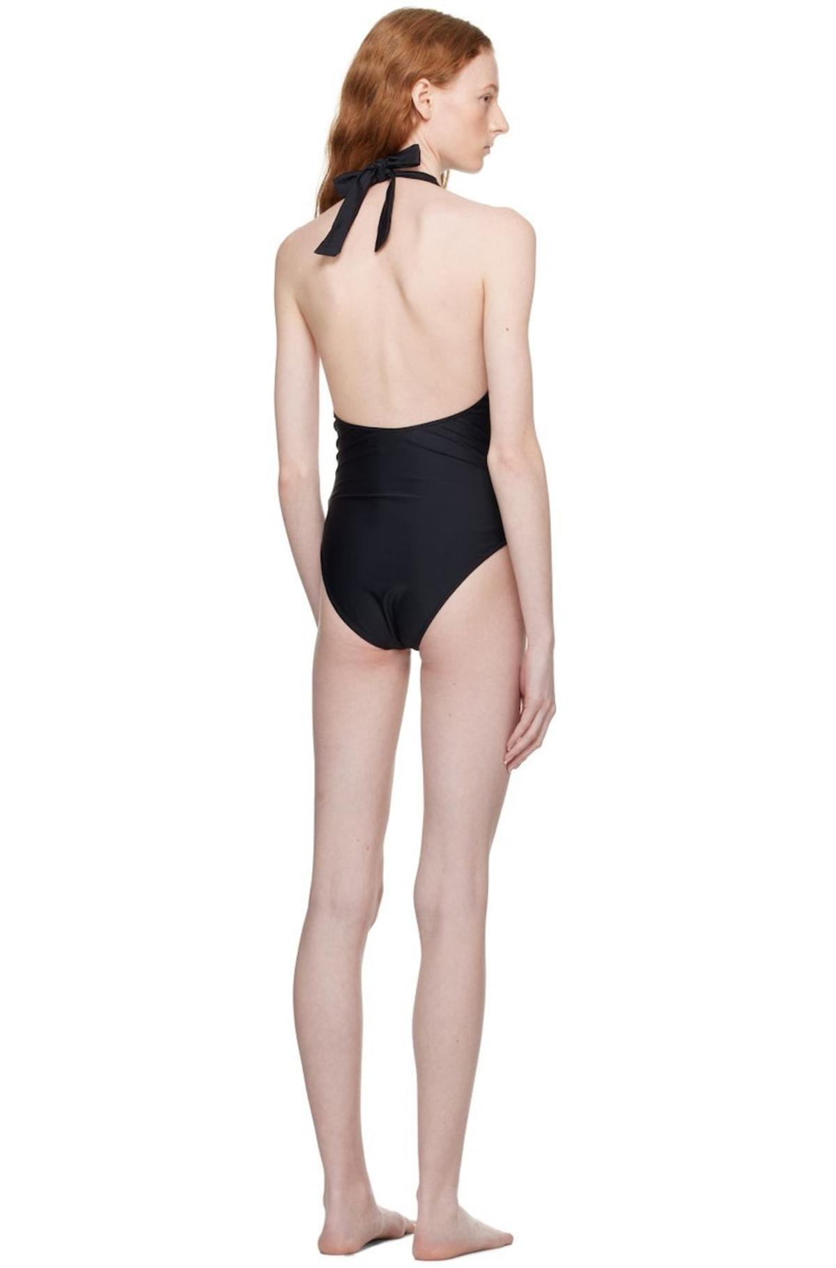 GANNI Twist Swimsuit - Black | Garmentory