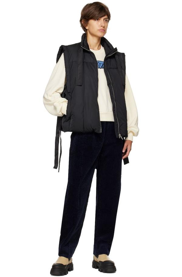 GANNI Oversized Puff Vest - Black | Garmentory