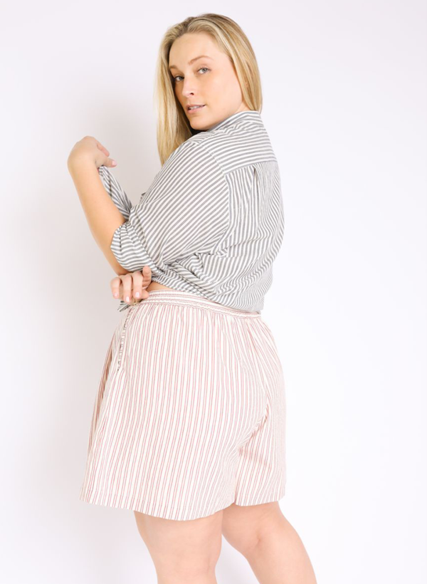 Seek Collective Lola Shorts - Geranium Stripe Seek Collective Lola Shorts - Geranium Stripe