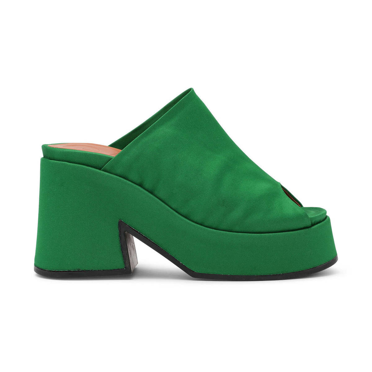 サンダル・ミュール Green Recycled Rubber Retro Mules Ganni Retro Platform Wedge Mule - Kelly Green | Garmentory