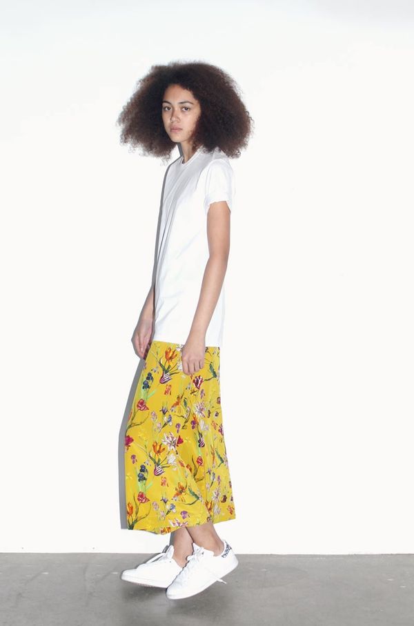 Strathcona Yellow Tulip Garden Silk Culotte Strathcona Yellow Tulip Garden Silk Culotte