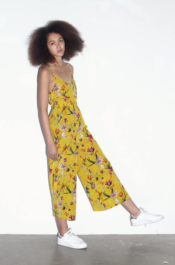 Strathcona Yellow Tulip Garden Silk Culotte Strathcona Yellow Tulip Garden Silk Culotte