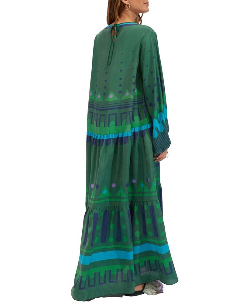 green emerald velvet dress La DoubleJ Shorty Long Sleeve Mini Dress Green Floral Print Silk Size –  Celebrity Owned main image 1