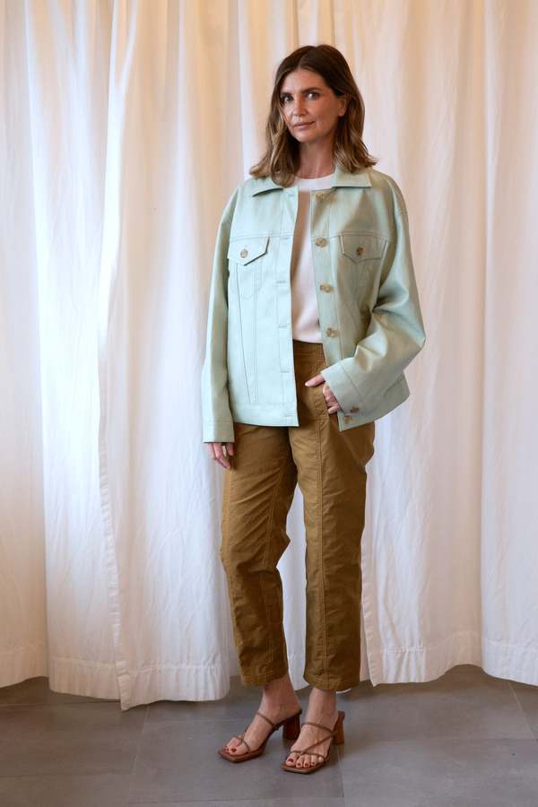 〓REJINA PYO〓 GREEN-BEIGE NYLON混JACKET Rejina Pyo Theo Jacket - Mint | Garmentory