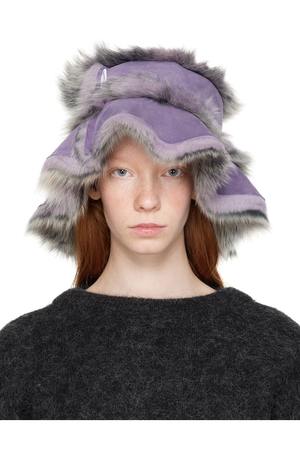 Acne Studios Shearling Bucket Hat - Lilac Purple | Garmentory