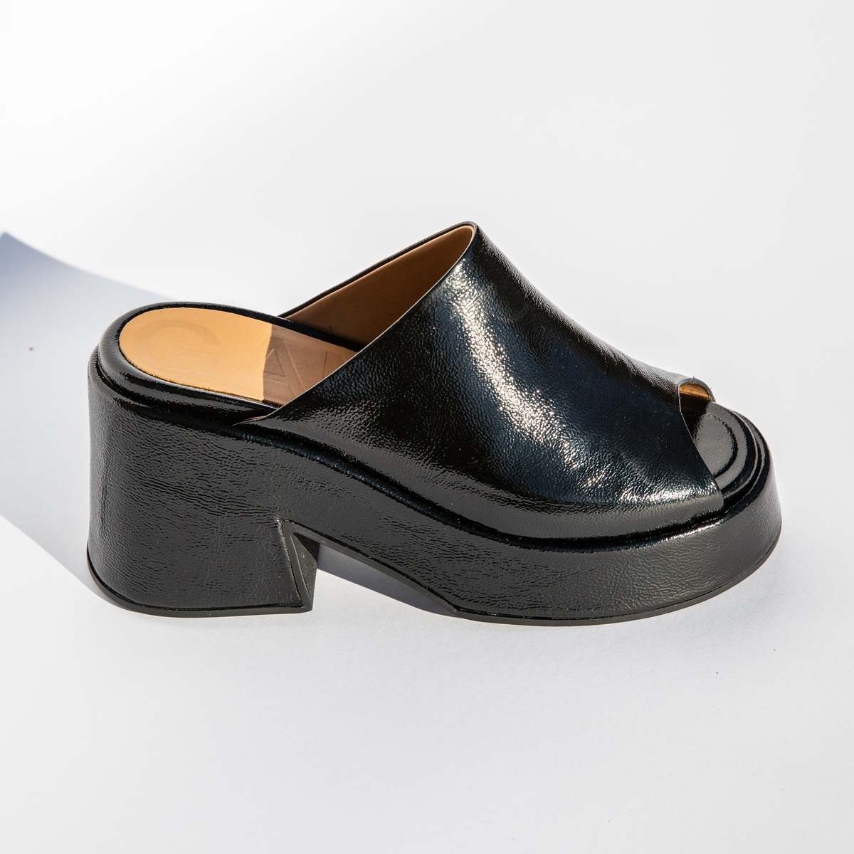 Ganni Retro Platform Wedge Mule Black Garmentory