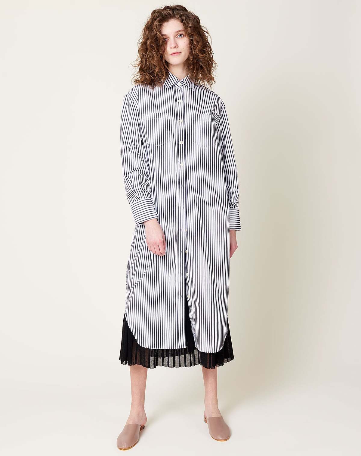 Oversized Shirt Dress in Black & White Stripe | Garmentory Oversized Shirt Dress in Black & White Stripe | Garmentory