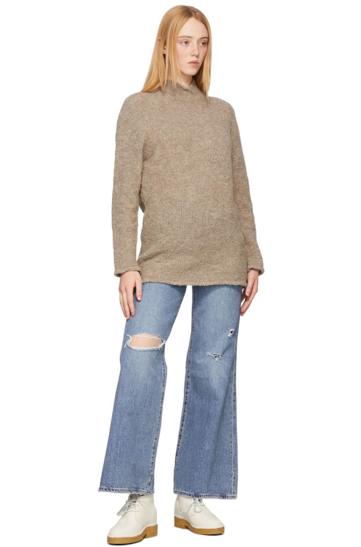 Our Legacy Boucl Funnel Neck Sweater - Beige | Garmentory