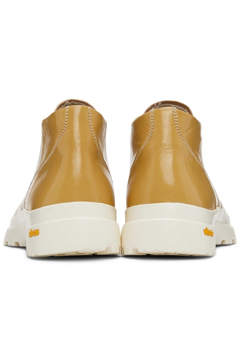 Our Legacy Yellow Tar Dip Mid Sneakers | Garmentory
