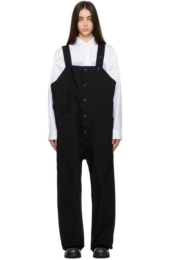 Engineered Garments Button Up Overalls - Black | Garmentory