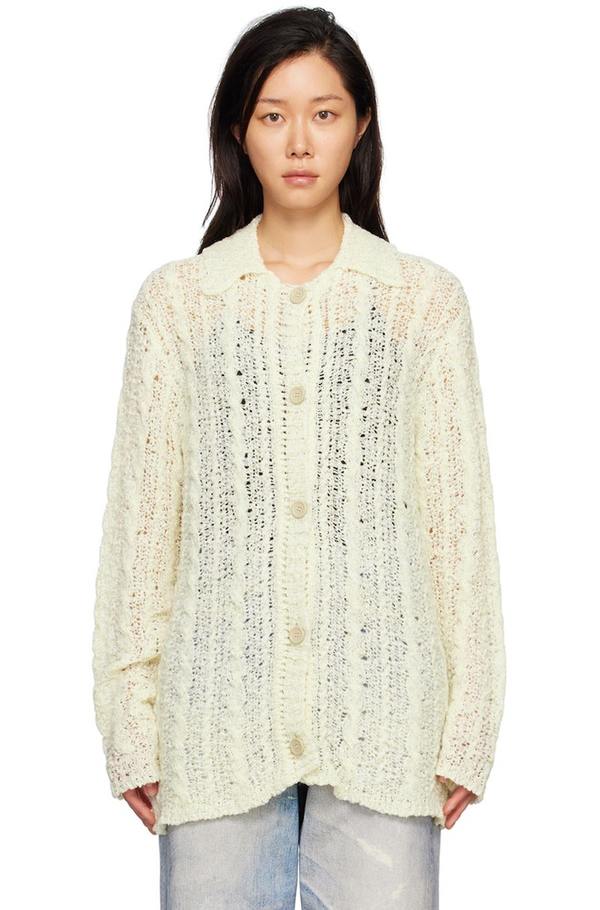 Our Legacy Big Cardigan - white sheer cable | Garmentory