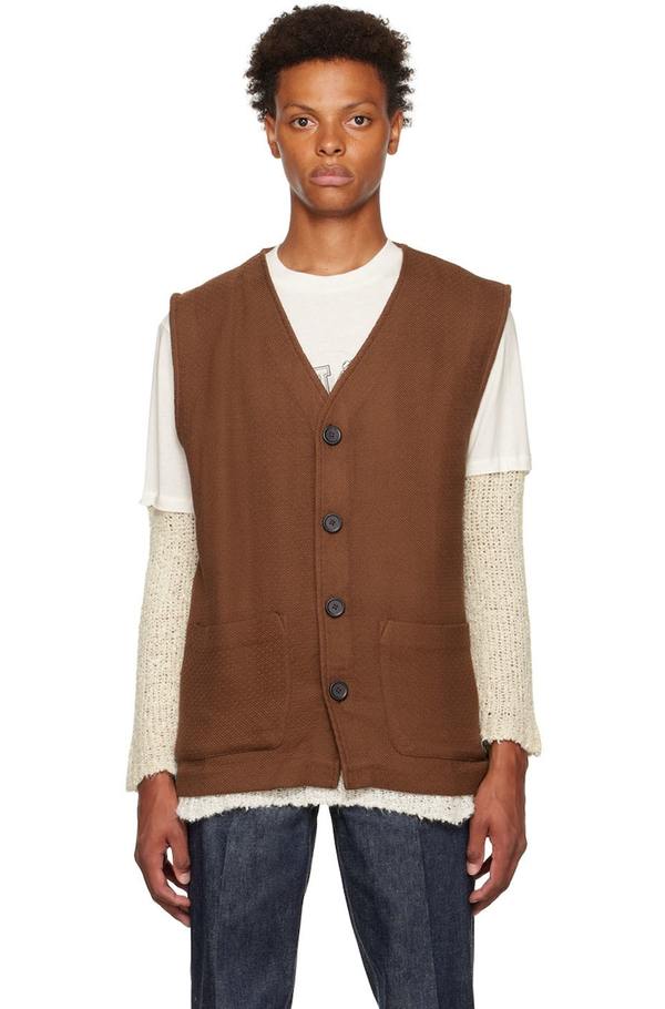 Our Legacy Cotton Vest Rust Red Garmentory