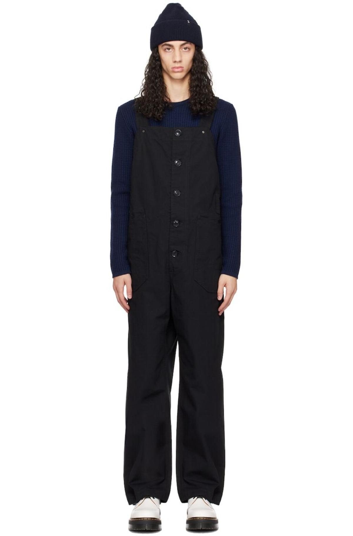 Engineered Garments Buttoned Overalls - Black | Garmentory
