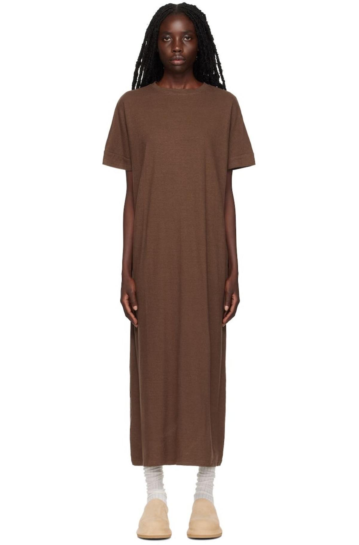 deiji studios brown dress Double Seam Dress