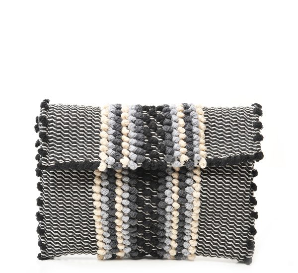 Antonello Jerru Black Striped Clutch Antonello Jerru Black Striped Clutch